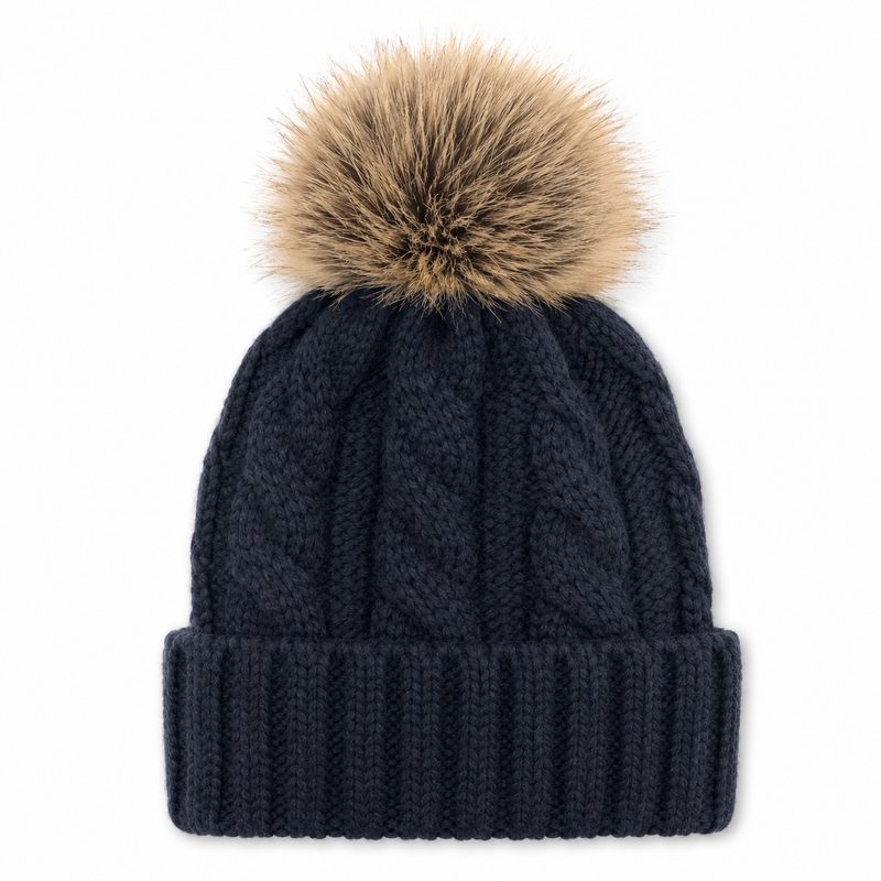 Ladies Pom-Pom Hat — Assorted Colors